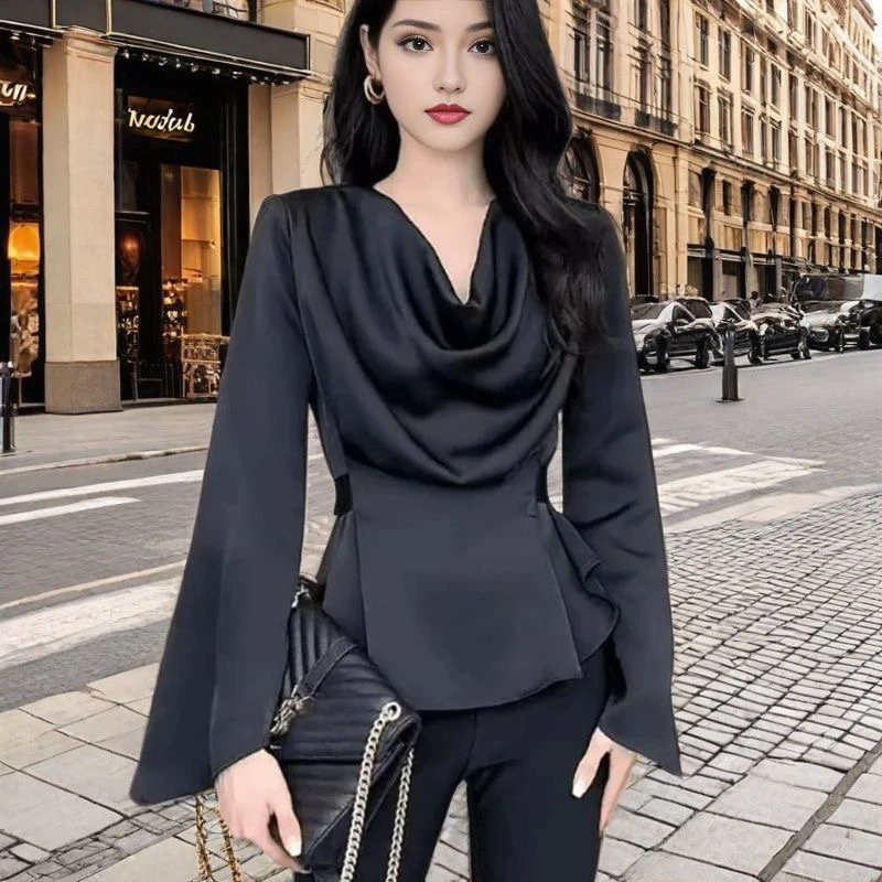 Ele Satin Women's irt ort Sve V-Ne Long Sve Faionable с поясом на талии Summer New Sle Office Commute Sle
Ele Satin Women's irt ort Sve V-Ne Long Sve Faionable с поясом на талии Summer New Sle Office Commute Sle