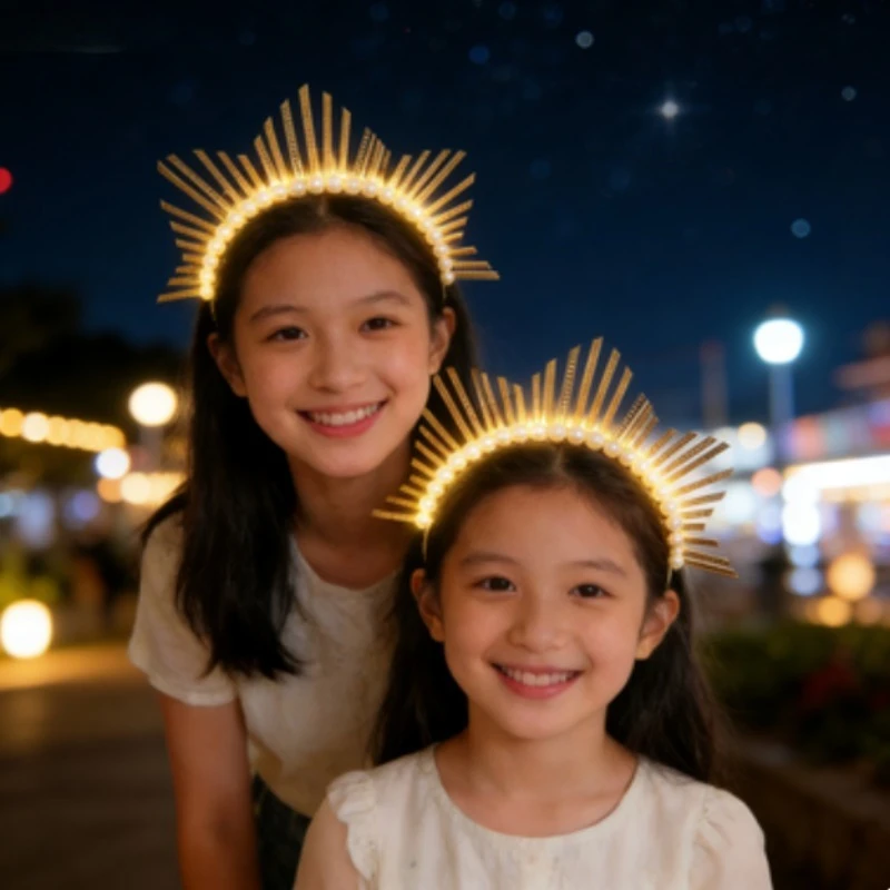 Светящаяся повязка на голову в стиле греческой богини - светящаяся золотая тиара с жемчугом цвета слоновой кости для свадебной фотосессии невесты, костюма на Хэллоуин
Светящаяся повязка на голову в стиле греческой богини - светящаяся золотая тиара с жемчугом цвета слоновой кости для свадебной фотосессии невесты, костюма на Хэллоуин