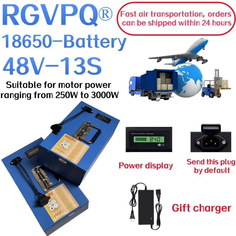 Air fast transportation,48V100AH,Send within 24 hours,18650 lithium battery,Lithium battery pack,Suitable for motors below 3000W
Air fast transportation,48V100AH,Send within 24 hours,18650 lithium battery,Lithium battery pack,Suitable for motors below 3000W