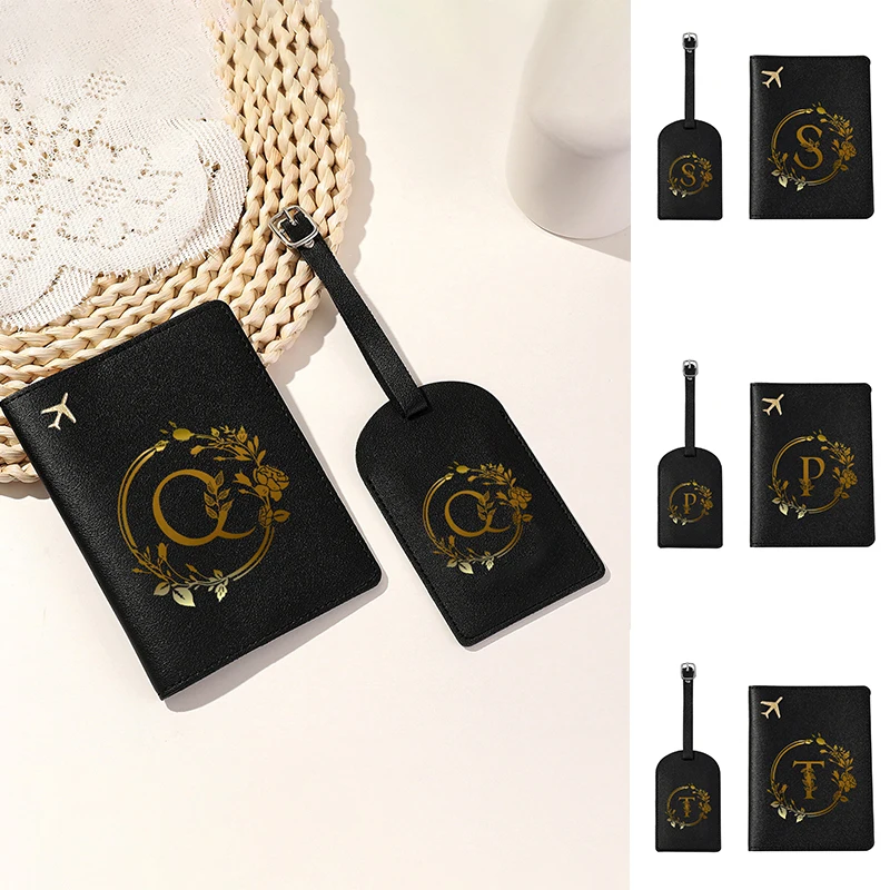 Leaf flower letter printed black leather passport cover, waterproof travel credit card wallet, men's and women's passport cover
Leaf flower letter printed black leather passport cover, waterproof travel credit card wallet, men's and women's passport cover