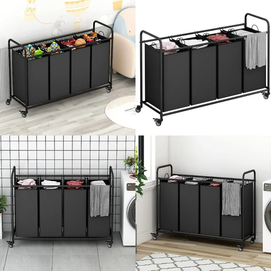 Laundry Sorter Section Hamper Sorter with Heavy Duty Lockable Rolling Wheels Removable Basket Separator for Dirty Clothes Stora
Laundry Sorter Section Hamper Sorter with Heavy Duty Lockable Rolling Wheels Removable Basket Separator for Dirty Clothes Stora