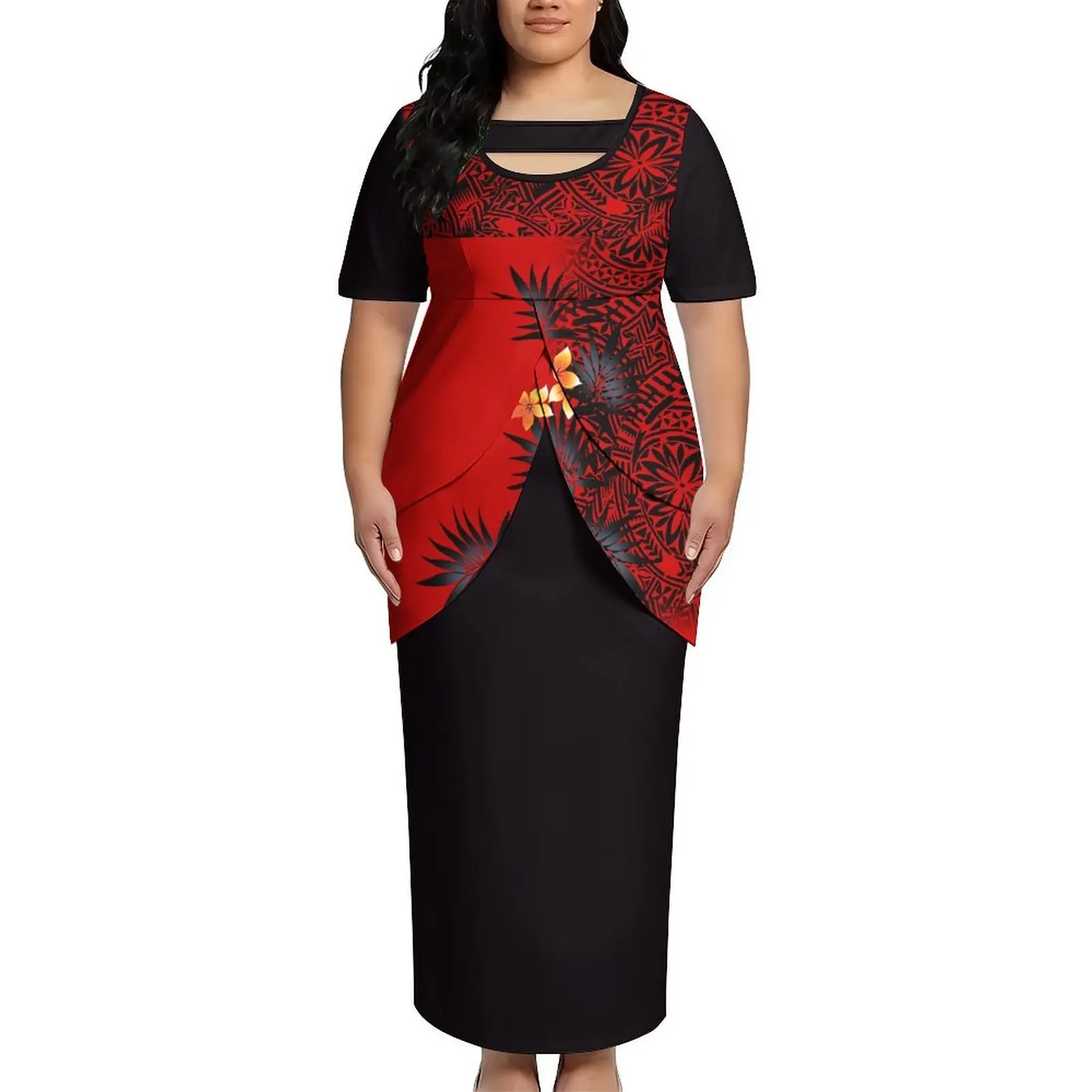 Customizable Pattern Printed Ladies' Elegant Suit Skirt Polynesian Style Design With Double Slit At The Hem Puletasi Clothing
Customizable Pattern Printed Ladies' Elegant Suit Skirt Polynesian Style Design With Double Slit At The Hem Puletasi Clothing