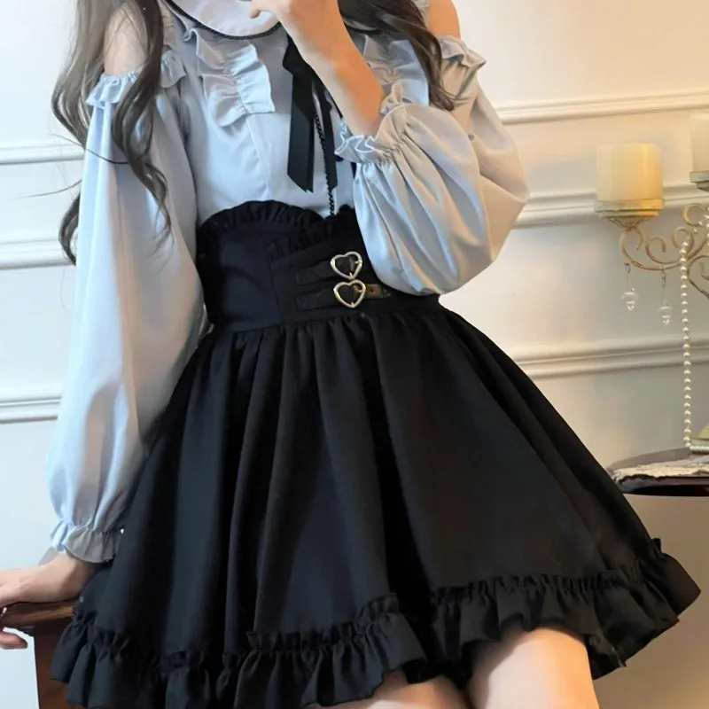 College Style JK Uniform Set for Women Spring New Lolita Women Clothes Sweet Girls Off The Shoulder Shirt + Skirt Two-piece Sets
College Style JK Uniform Set for Women Spring New Lolita Women Clothes Sweet Girls Off The Shoulder Shirt + Skirt Two-piece Sets
