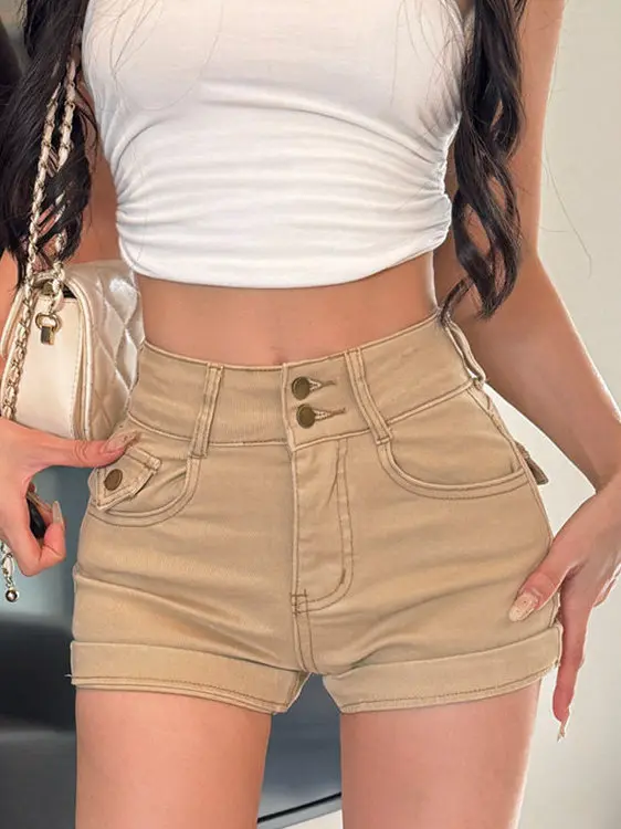 Khaki High Waist Denim Shorts Women Summer New Slimming Versatile Sexy Commuting All-Match Butt-Lifting Hot Shorts
Khaki High Waist Denim Shorts Women Summer New Slimming Versatile Sexy Commuting All-Match Butt-Lifting Hot Shorts