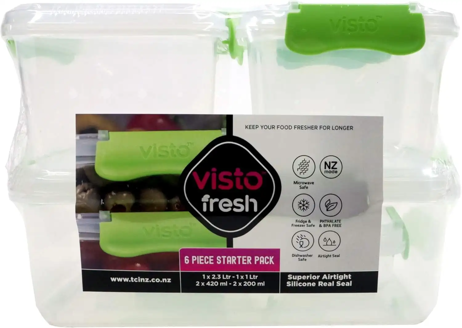 С 1883 ВИЗТО FRESH Набор из 6 контейнеров для хранения пищевых продуктов с защелкой крышки
С 1883 ВИЗТО FRESH Набор из 6 контейнеров для хранения пищевых продуктов с защелкой крышки