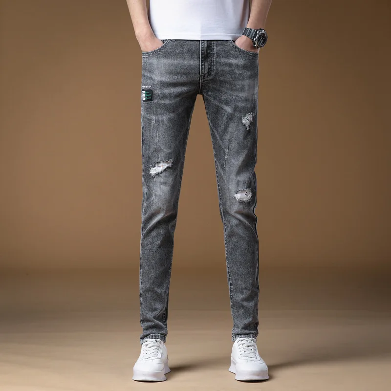 Fashion 2023 Stylish Luxury Slim Jeans for Men with Ripped Holes Stretch Distressed Denim Pants Cotton Cowboy Trousers for Men
Fashion 2023 Stylish Luxury Slim Jeans for Men with Ripped Holes Stretch Distressed Denim Pants Cotton Cowboy Trousers for Men