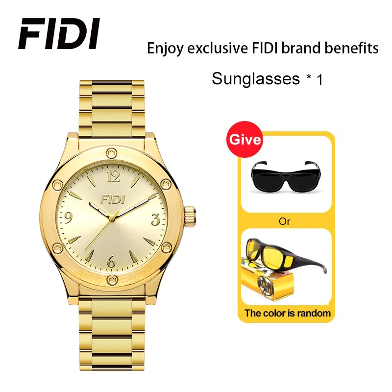 FIDI Brand High Gold Men's Watch Precision Quartz Movement for Business Casual Use Man Watch Gifts FD120
FIDI Brand High Gold Men's Watch Precision Quartz Movement for Business Casual Use Man Watch Gifts FD120