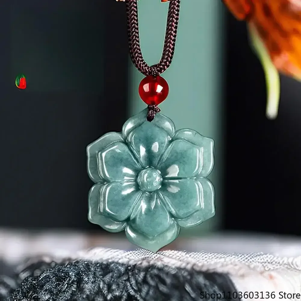 Blue Myanmar Jadeite Flower Pendant Necklace Real Jewelry Natural Burmese Jade Designer Amulet Men Gemstone Accessories Choker
Blue Myanmar Jadeite Flower Pendant Necklace Real Jewelry Natural Burmese Jade Designer Amulet Men Gemstone Accessories Choker