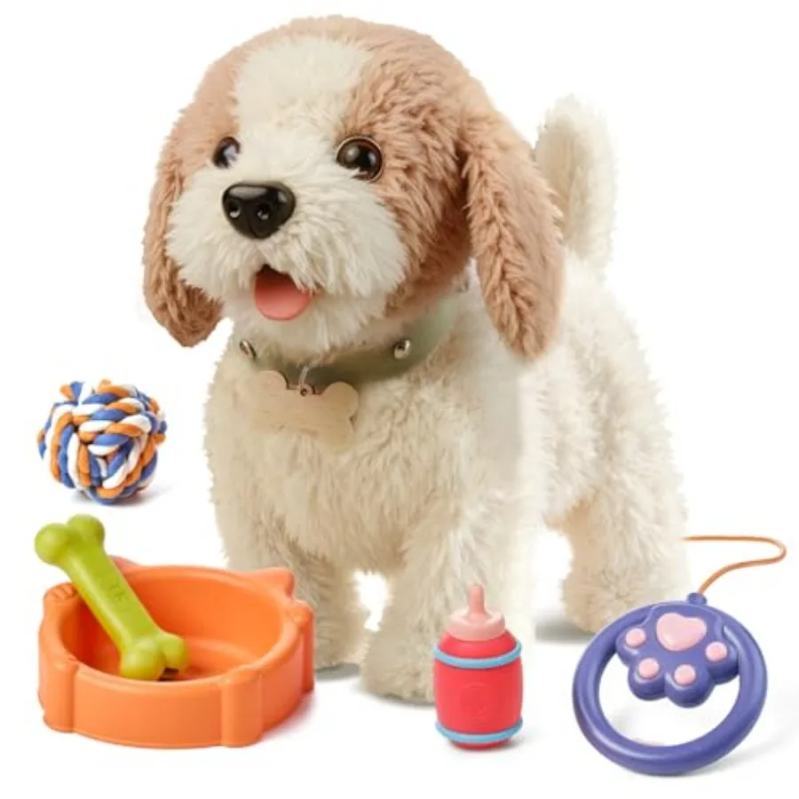 Walking Barking Toy Dog with Remote Control Leash Plush Puppy Electronic Interactive Toys for Shake Tail Pretend Dress Up Reali
Walking Barking Toy Dog with Remote Control Leash Plush Puppy Electronic Interactive Toys for Shake Tail Pretend Dress Up Reali