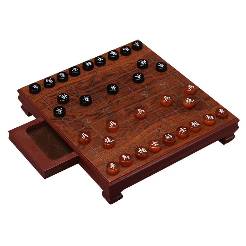 Chinese Chess Xiang Qi Wooden box Agate Pieces with Drawer 24*22*4.5cm 32Pcs/Set Puzzle Game Kids Gift BSTFAMLY LC26
Chinese Chess Xiang Qi Wooden box Agate Pieces with Drawer 24*22*4.5cm 32Pcs/Set Puzzle Game Kids Gift BSTFAMLY LC26