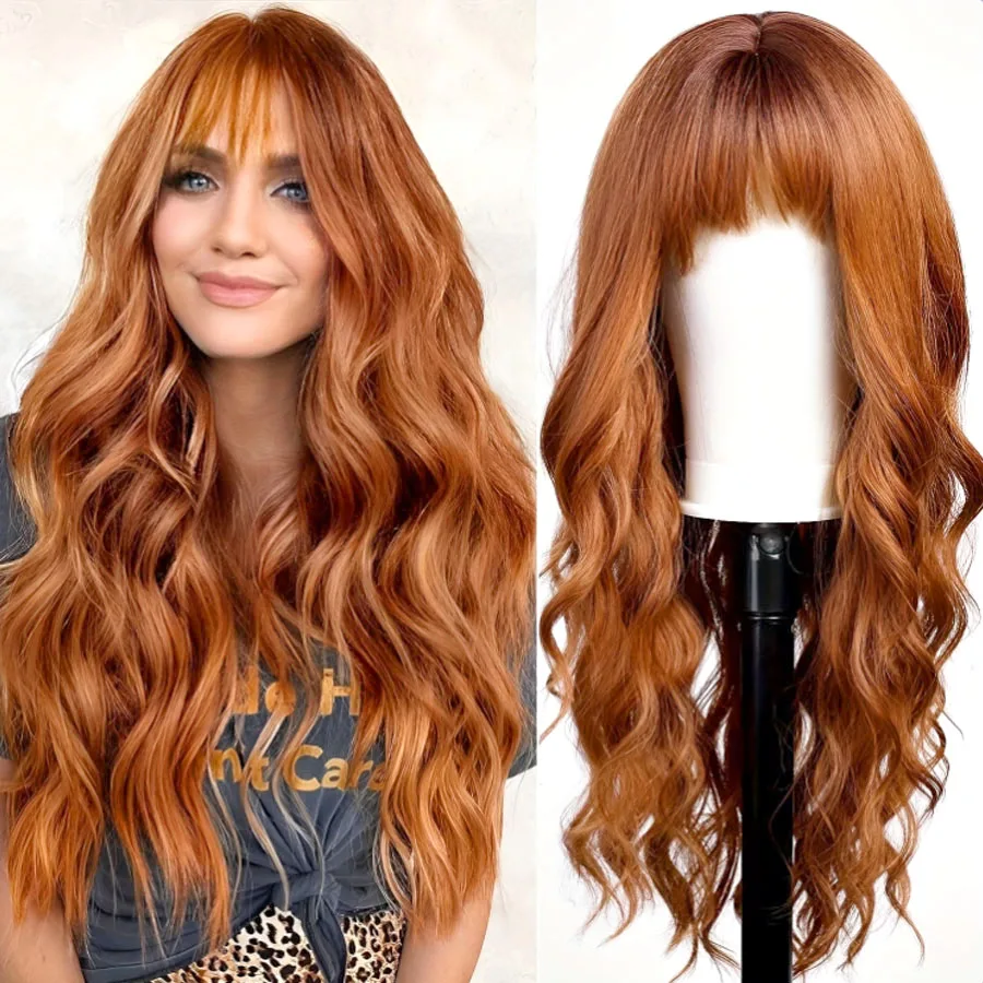 26-дюймовый оранжевый вьющийся парик с челкой, рыжие длинные волнистые синтетические волосы для женщин, вечерние, повседневного использования
26-дюймовый оранжевый вьющийся парик с челкой, рыжие длинные волнистые синтетические волосы для женщин, вечерние, повседневного использования