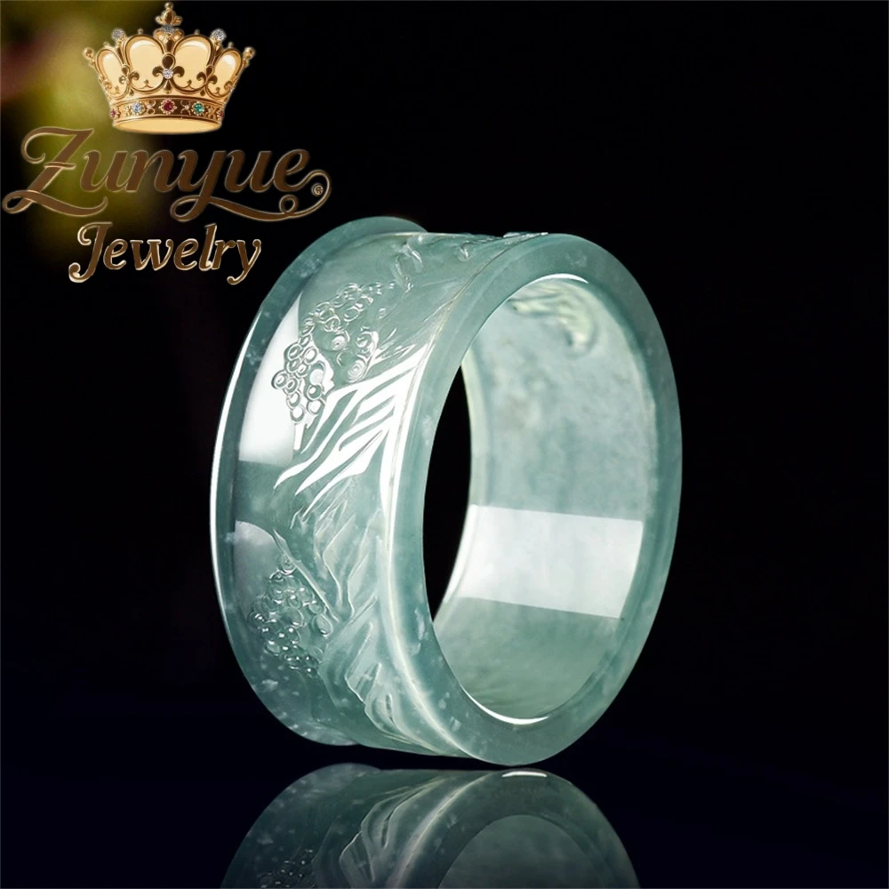 Natural Jade A-grade Blue Water Landscape Finger Ring Ice-type Jade Simple Couple Jade Ring Men's Style Ring Unique Style
Natural Jade A-grade Blue Water Landscape Finger Ring Ice-type Jade Simple Couple Jade Ring Men's Style Ring Unique Style