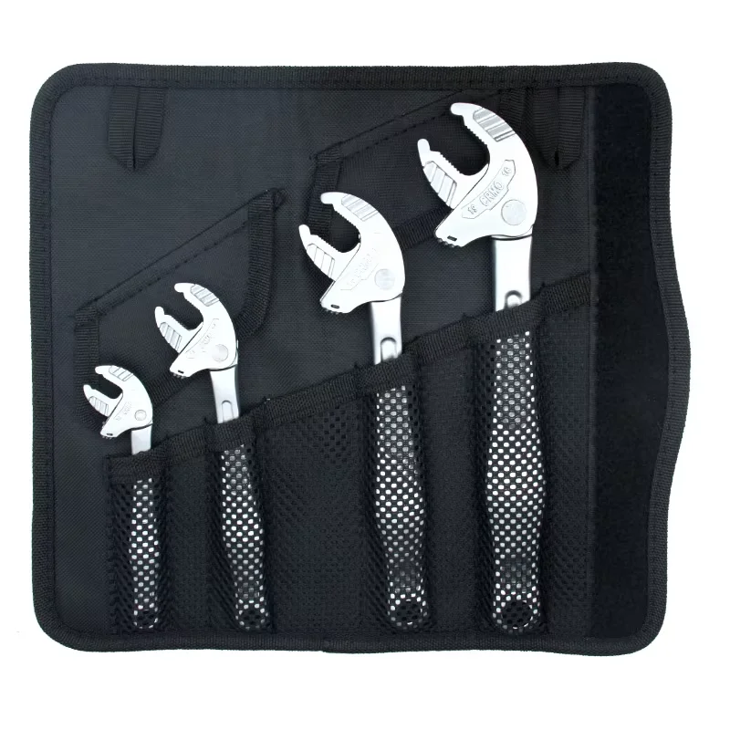 4-Pack XS/S/M/L Crab Claw Universal Quick Self-Adjust Ratchet Wrench Set for Workshop Work, Wide Jaw Opening Structure
4-Pack XS/S/M/L Crab Claw Universal Quick Self-Adjust Ratchet Wrench Set for Workshop Work, Wide Jaw Opening Structure