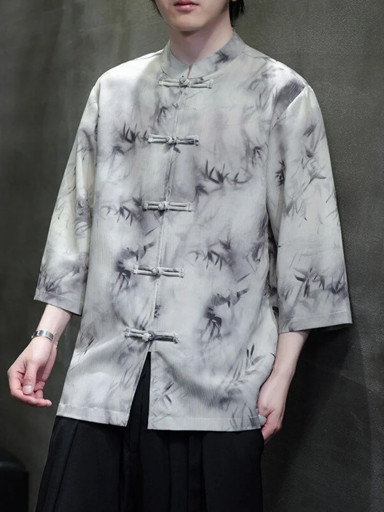 New Chinese Sle Men's ort Sve irt Water-Mark Print Summer Faion Retro Button Hanfu Loose Fit Youthful ular
New Chinese Sle Men's ort Sve irt Water-Mark Print Summer Faion Retro Button Hanfu Loose Fit Youthful ular