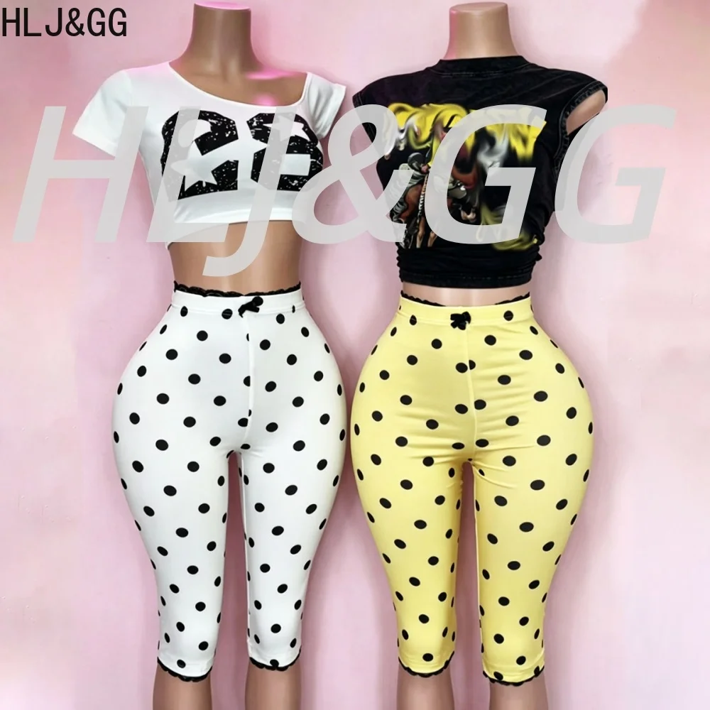 HLJ&GG Fashion Y2K Letter Print Tshirts Two Piece Sets Women O Neck Sleeveless Top And Polka Dot Print Shorts Outfits Streetwear
HLJ&GG Fashion Y2K Letter Print Tshirts Two Piece Sets Women O Neck Sleeveless Top And Polka Dot Print Shorts Outfits Streetwear
