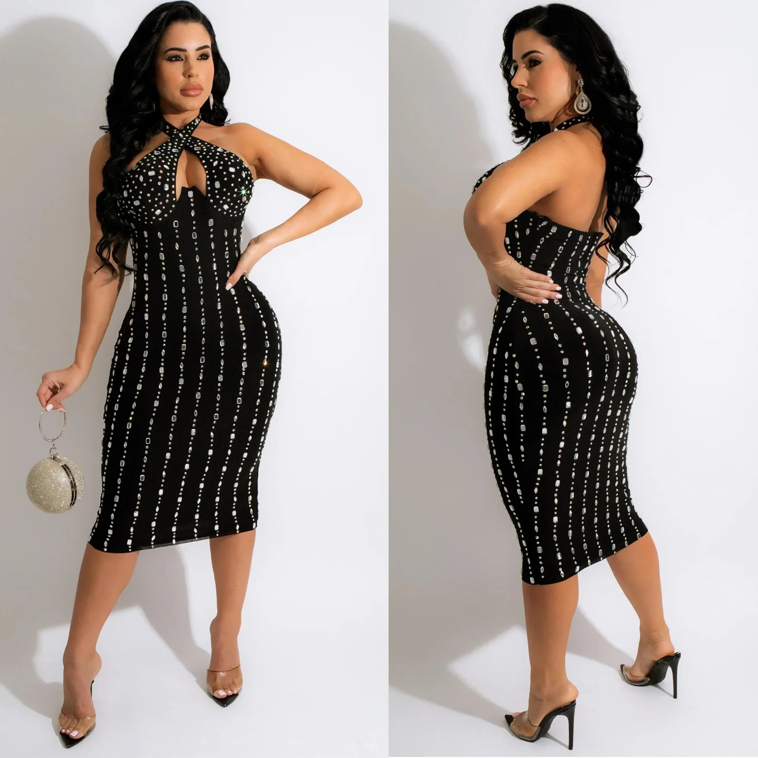 Fashion Women's Nightclub Party Party Club Sexy Hot Drilling Sleeveless Neck See-through Slim Dresses
Fashion Women's Nightclub Party Party Club Sexy Hot Drilling Sleeveless Neck See-through Slim Dresses