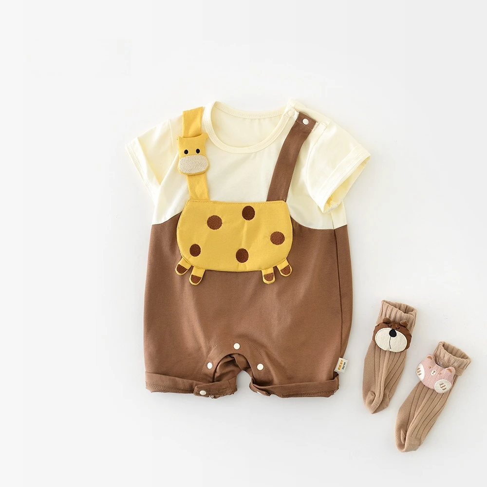 ZOETOPKID Newborn Baby Bodysuit Summer Short Sleeve Romper Cute Giraffe Pattern Bodysuit Boys Soft Comfortable Jumpsuit
ZOETOPKID Newborn Baby Bodysuit Summer Short Sleeve Romper Cute Giraffe Pattern Bodysuit Boys Soft Comfortable Jumpsuit