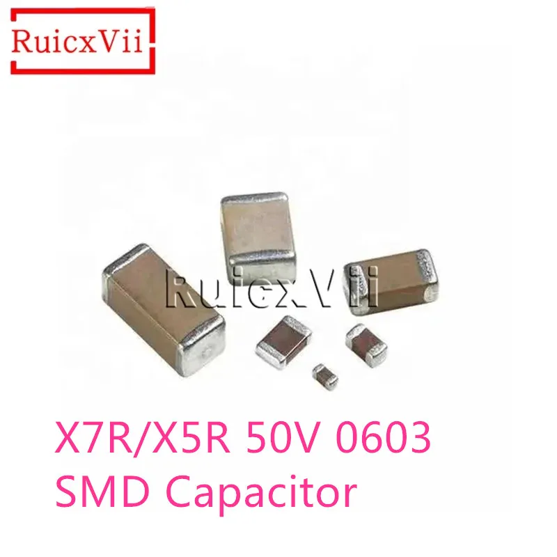1000pcs/Lot X7R/X5R 50V 0603 SMD Capacitor 100 220 330 470 680 1 2.2 3.3 4.7 6.8 10nF 22 33 47 68pF 100uF Chip capacitors
1000pcs/Lot X7R/X5R 50V 0603 SMD Capacitor 100 220 330 470 680 1 2.2 3.3 4.7 6.8 10nF 22 33 47 68pF 100uF Chip capacitors