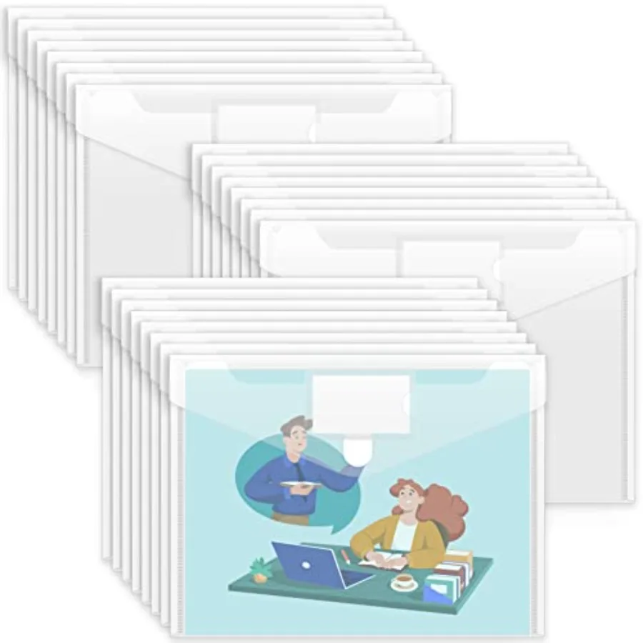 Pack Plastic Envelopes Poly Envelopes, Clear Document File Folders US Letter A4 Size File Envelopes with Label Pocket for Schoo
Pack Plastic Envelopes Poly Envelopes, Clear Document File Folders US Letter A4 Size File Envelopes with Label Pocket for Schoo
