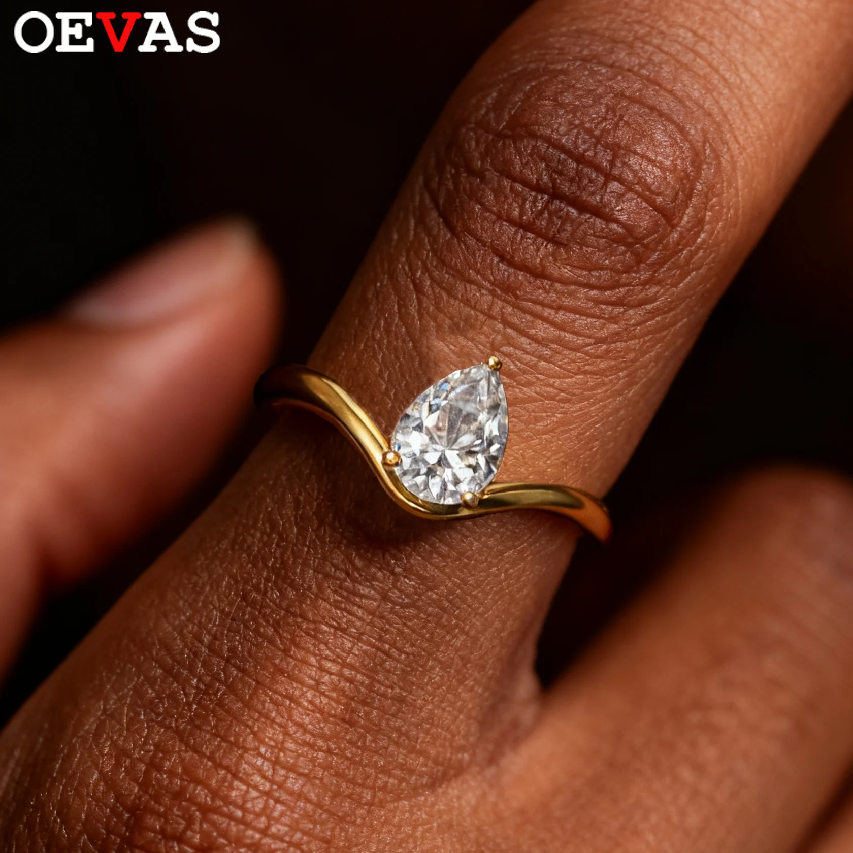 OEVAS 1.25CT 6X8MM Water Drop Moissanite Rings for Women S925 Silver plated 18K Gold Wedding Ring Party Fine Jewelry Gift
OEVAS 1.25CT 6X8MM Water Drop Moissanite Rings for Women S925 Silver plated 18K Gold Wedding Ring Party Fine Jewelry Gift