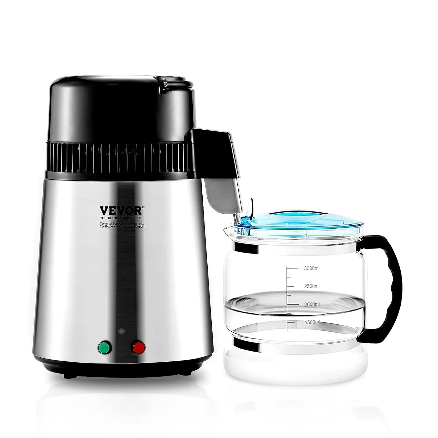 Torvani Store VEVOR Water Distiller, 4L/1.1 Gallon Pure Water Purifier Filter for Home Countertop, 750W Distilled Water Maker, Stainless Steel Interior Distiller Water Making Machine to Make Clean Water, Silver
Torvani Store VEVOR Water Distiller, 4L/1.1 Gallon Pure Water Purifier Filter for Home Countertop, 750W Distilled Water Maker, Stainless Steel Interior Distiller Water Making Machine to Make Clean Water, Silver