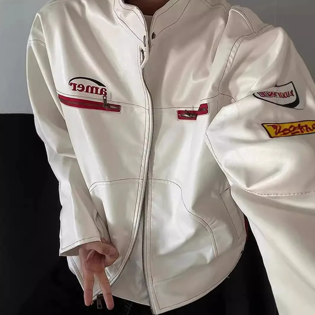 White Short Leather Jacket Men's Autumn Winter Style American High Street Motorcycle Clothes Trendy Brand Premium Feel Stand ...
White Short Leather Jacket Men's Autumn Winter Style American High Street Motorcycle Clothes Trendy Brand Premium Feel Stand ...