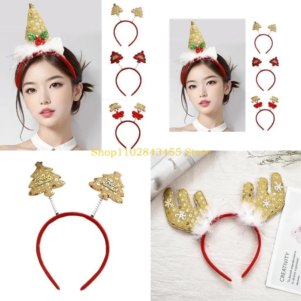 49MC Holiday Party Sequins Headband MerryChristmas Headdress Santa/Snowman Hair Hoop Holiday Party Adult Decorative Headdress
49MC Holiday Party Sequins Headband MerryChristmas Headdress Santa/Snowman Hair Hoop Holiday Party Adult Decorative Headdress