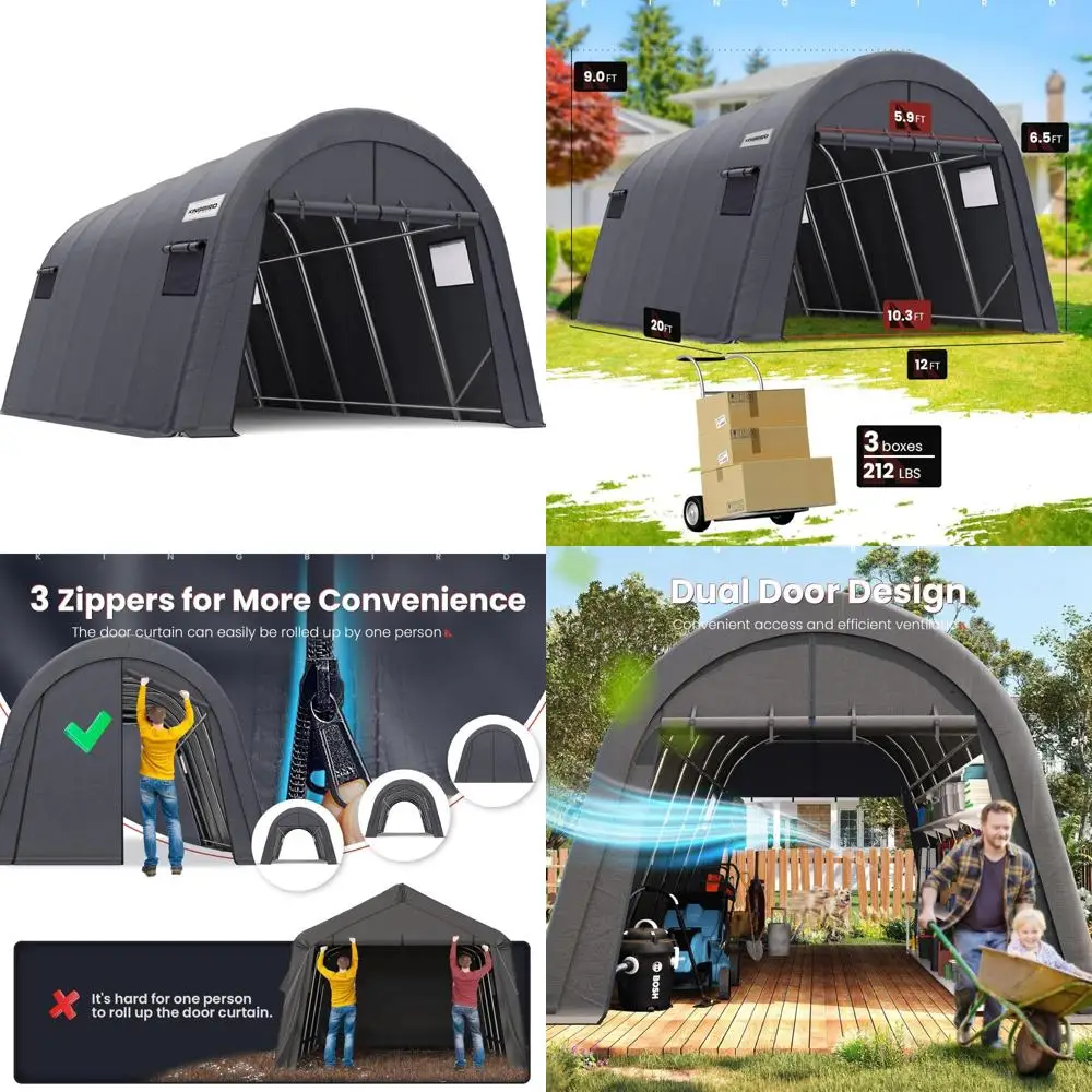 Heavy-Duty 12x20 Carport with Roll-Up Windows for SUV, Trucks, and Boats, Snow-Resistant Canopy
Heavy-Duty 12x20 Carport with Roll-Up Windows for SUV, Trucks, and Boats, Snow-Resistant Canopy