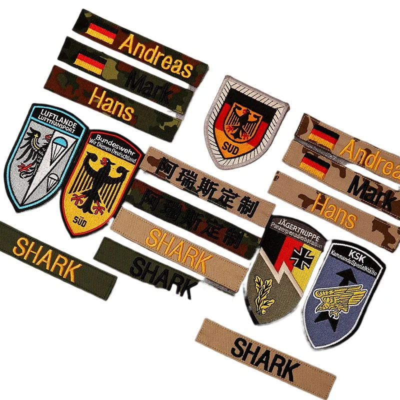 German Jungle Speckled Camouflage Name Strip Tactical Embroidery Armband Badge Custom Chest Strip
German Jungle Speckled Camouflage Name Strip Tactical Embroidery Armband Badge Custom Chest Strip
