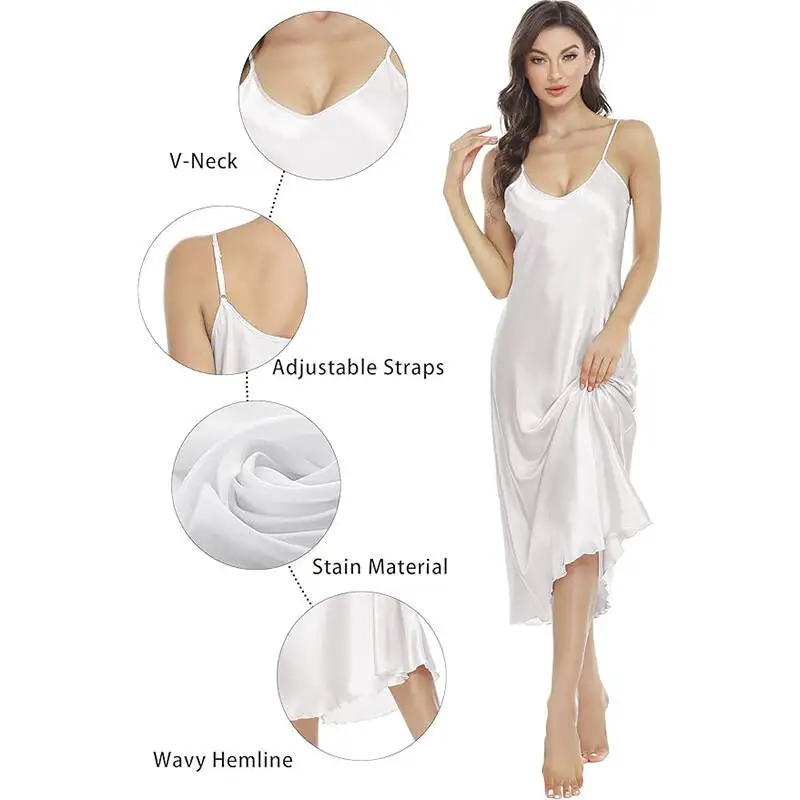 Women's Nightdress Spaghetti Strap V Neck Elegant Luxury Comfortable Breathable Loungewear Relaxing Daily Leisure Classic Style
Women's Nightdress Spaghetti Strap V Neck Elegant Luxury Comfortable Breathable Loungewear Relaxing Daily Leisure Classic Style