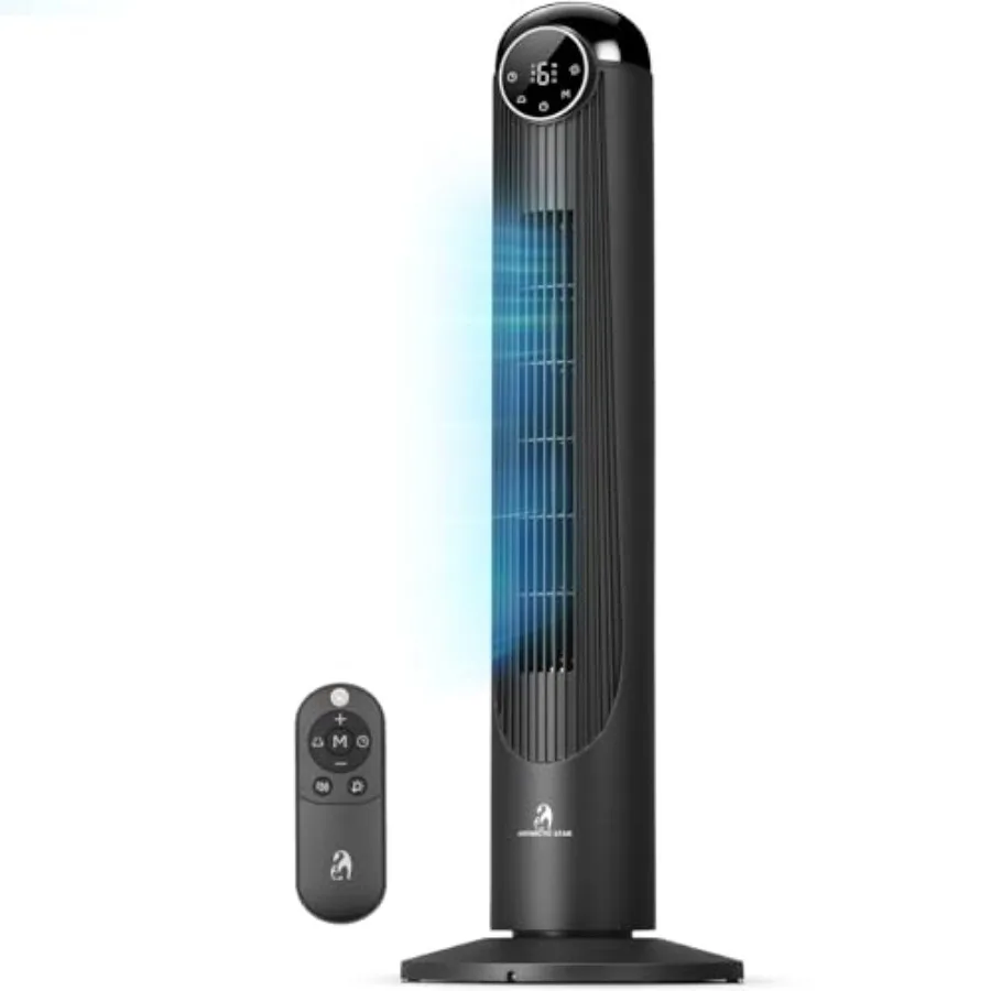 T Tower Fan-, Bladeless Oscillatg Fan with Remote, 6 Speeds and 4 Modes, LED Display, 9H Timer, Quiet Floor Standg Fan for Bedr
T Tower Fan-, Bladeless Oscillatg Fan with Remote, 6 Speeds and 4 Modes, LED Display, 9H Timer, Quiet Floor Standg Fan for Bedr