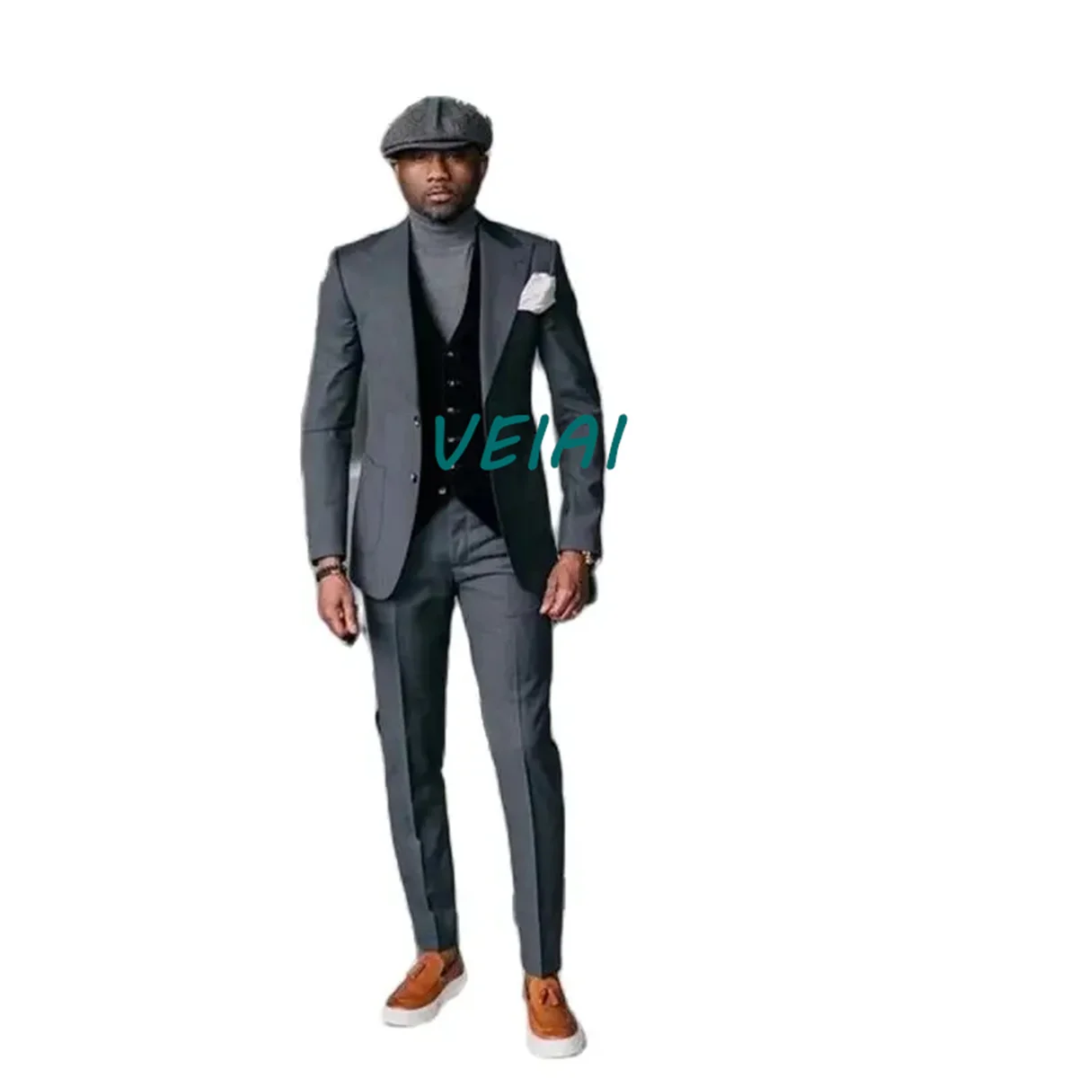 Luxury Grey Men's Suits Single Breasted Peak Lapel Elegant Outfits 3 Piece Jacket Pants Black Vest Ropa Hombre Blazer Masculino
Luxury Grey Men's Suits Single Breasted Peak Lapel Elegant Outfits 3 Piece Jacket Pants Black Vest Ropa Hombre Blazer Masculino