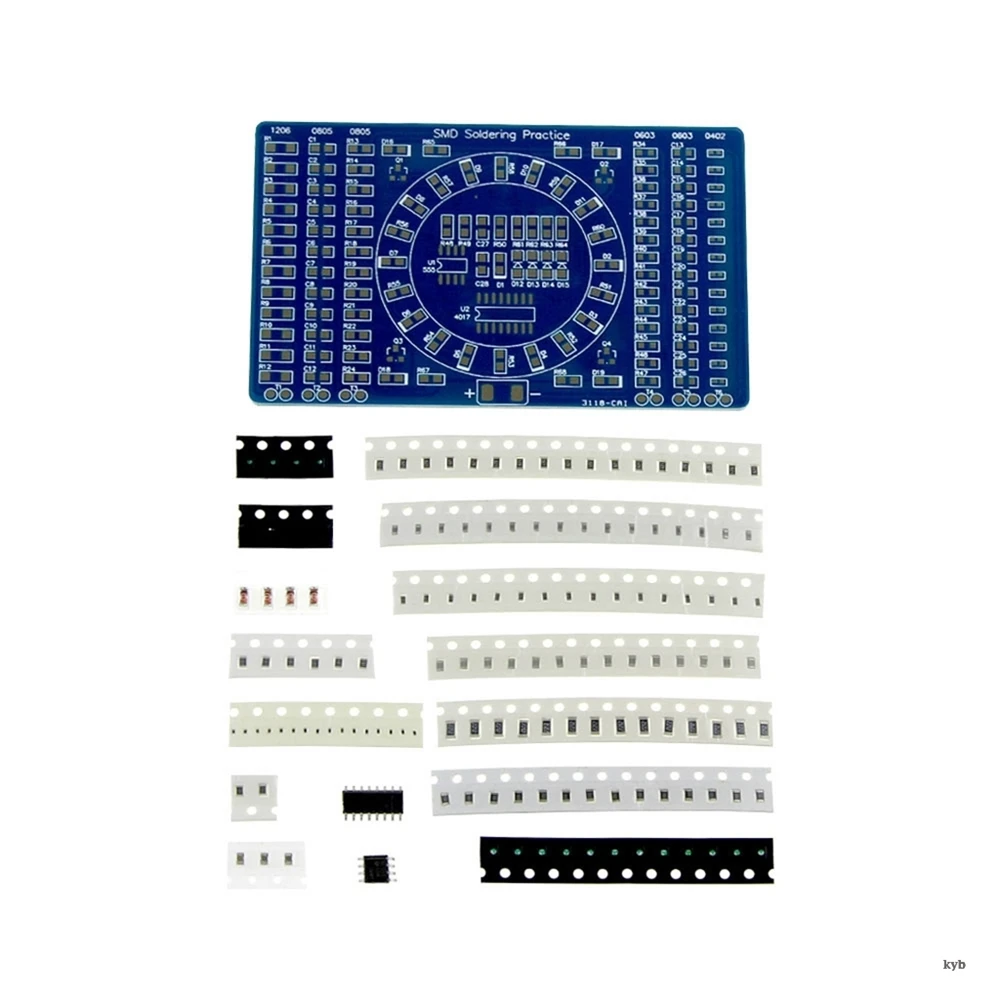 CD4017 Rotating LED SMD NE555 Soldering Practice Board DIY Kit Fanny Skill Training Electronic Suit
CD4017 Rotating LED SMD NE555 Soldering Practice Board DIY Kit Fanny Skill Training Electronic Suit