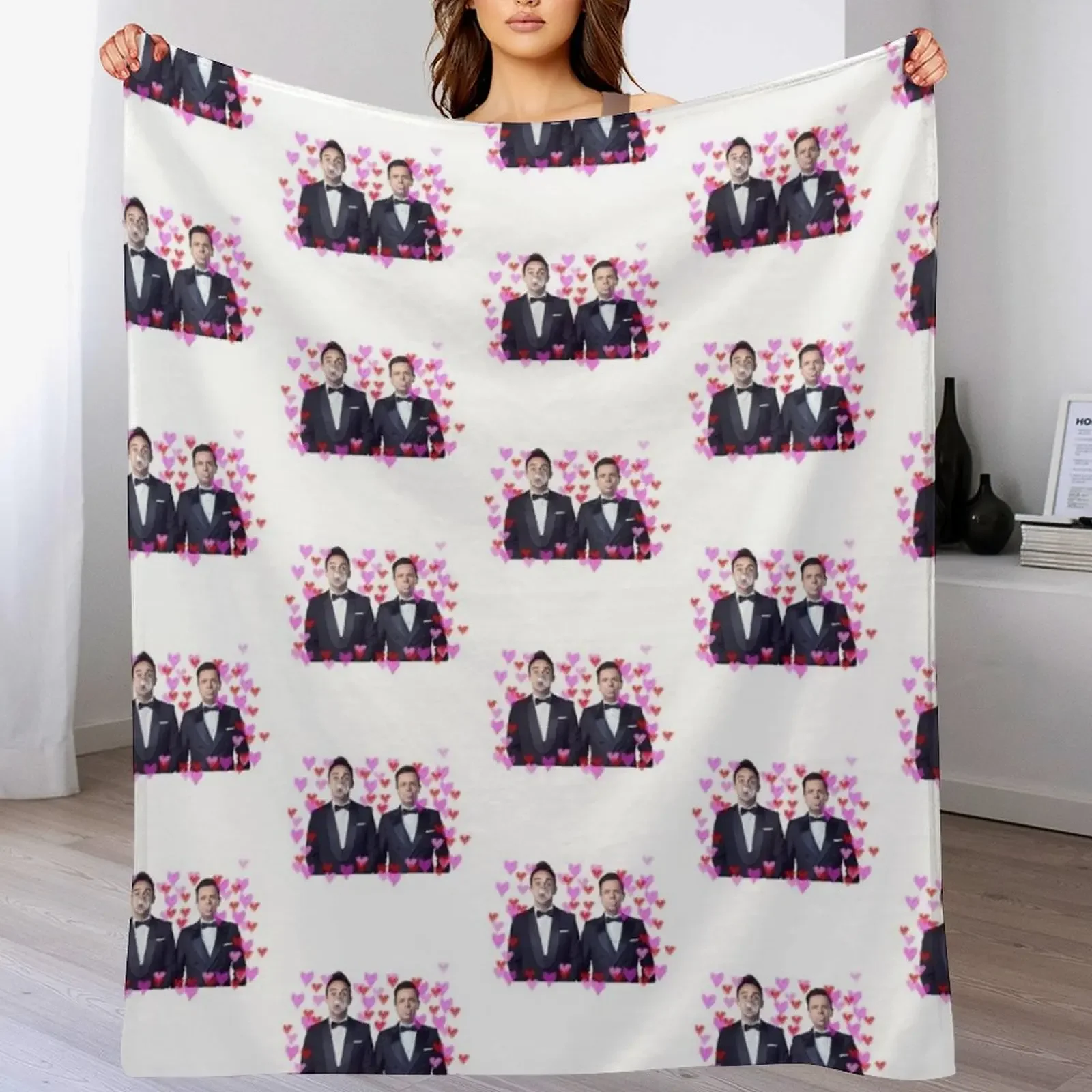 Ant and Dec Hearts Bubblegum Throw Blanket Cozy Warm Blanket for Bed Room Decor
Ant and Dec Hearts Bubblegum Throw Blanket Cozy Warm Blanket for Bed Room Decor