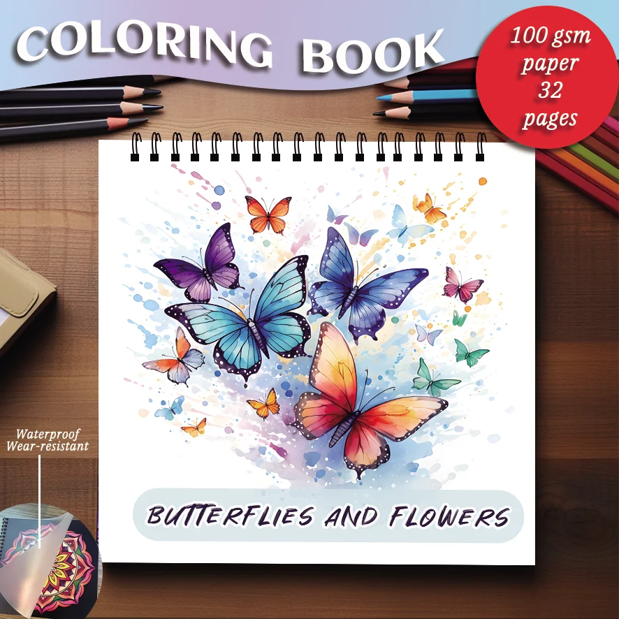 Free Butterfly Coloring Book - 8.27 x 8.27 inches 32 pages coloring book - Ideal gift for family or friends
Free Butterfly Coloring Book - 8.27 x 8.27 inches 32 pages coloring book - Ideal gift for family or friends