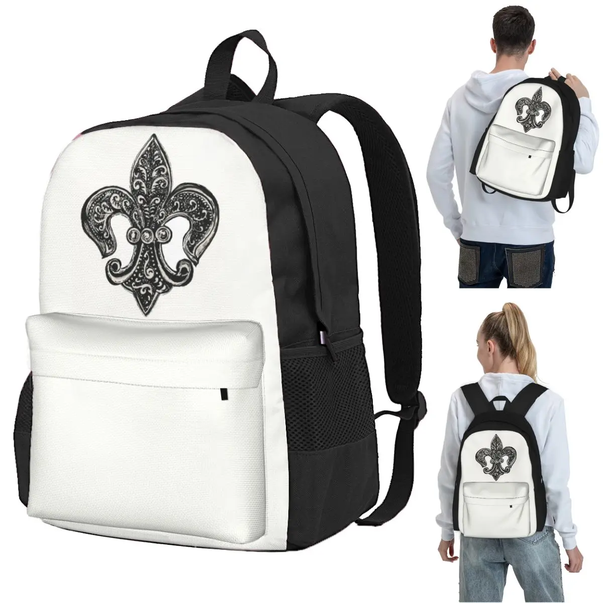 Fleur De Lis - Pen And Ink Backpack Student BookBag Children School Bag Laptop Shoulder Bags for Men Women
Fleur De Lis - Pen And Ink Backpack Student BookBag Children School Bag Laptop Shoulder Bags for Men Women