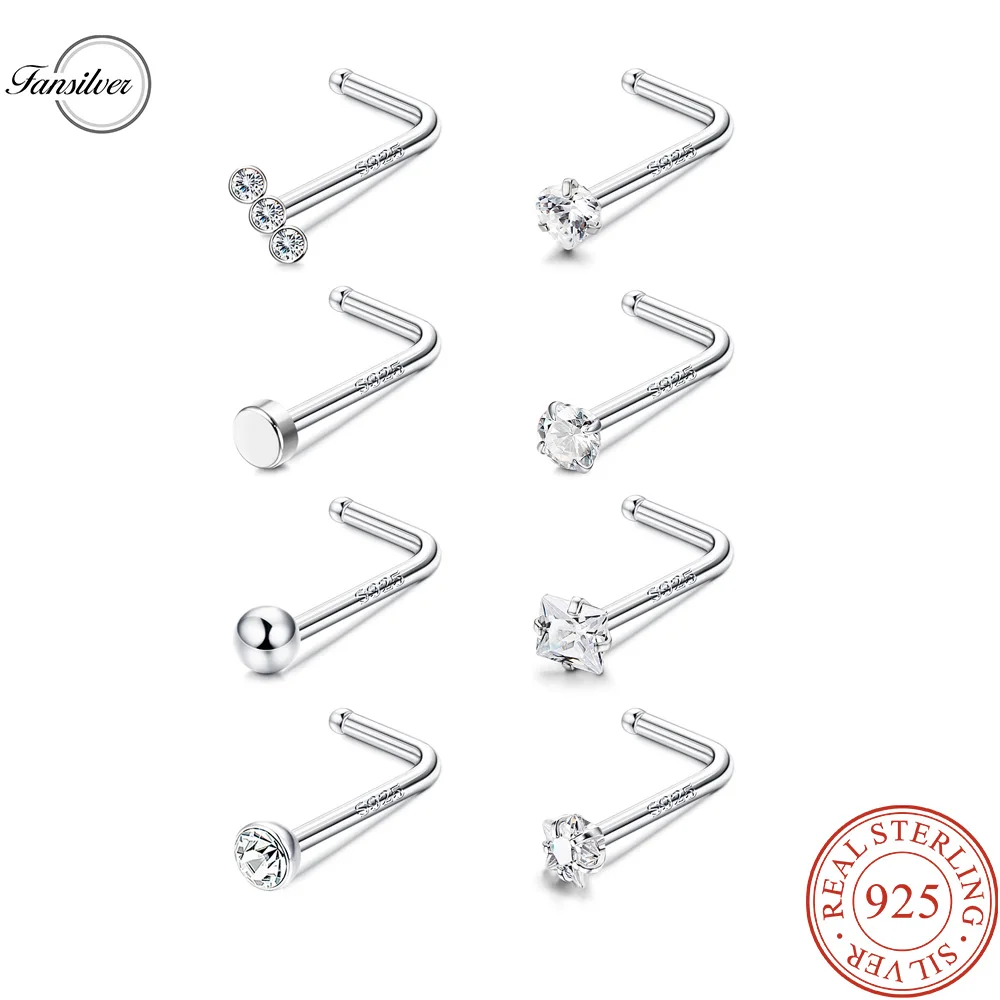 Fansilver 8-12Pcs S925 Sterling Silver Nose Ring For Women Butterfly L Shaped Nose Stud CZ Star Heart Straight Nose Piercings
Fansilver 8-12Pcs S925 Sterling Silver Nose Ring For Women Butterfly L Shaped Nose Stud CZ Star Heart Straight Nose Piercings