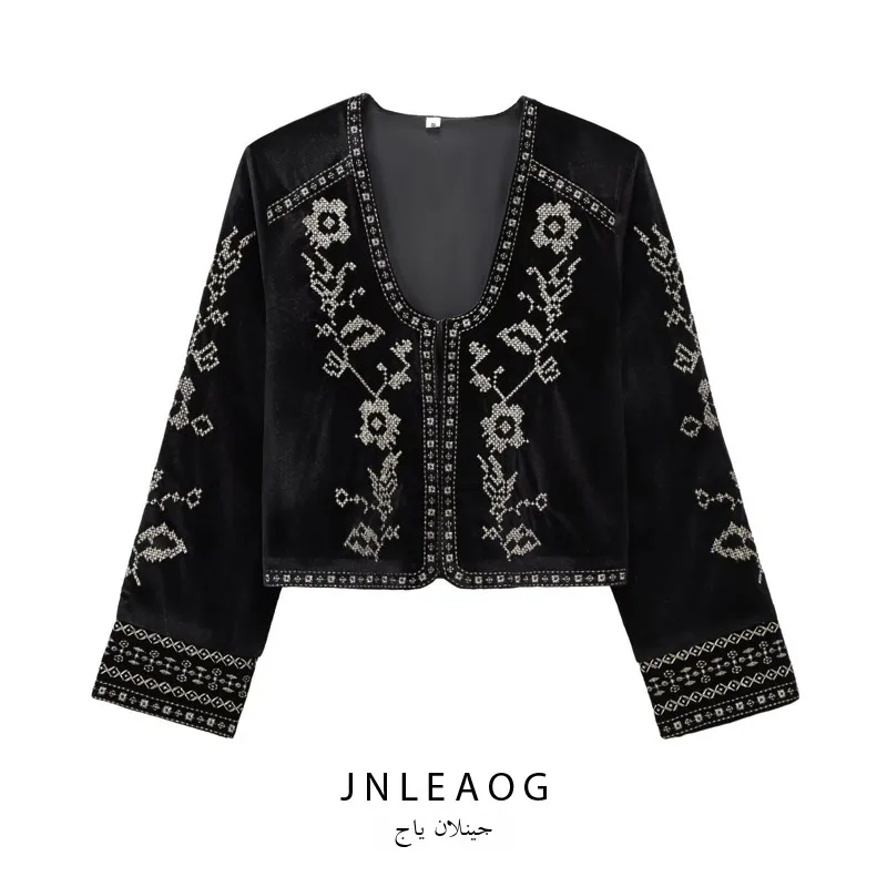 JNLEAOG Women's Velvet Jaet Embroidered Wind Feel Autumn New Sle 507254 Stand Fit Long Sve k Color Polyester
JNLEAOG Women's Velvet Jaet Embroidered Wind Feel Autumn New Sle 507254 Stand Fit Long Sve k Color Polyester