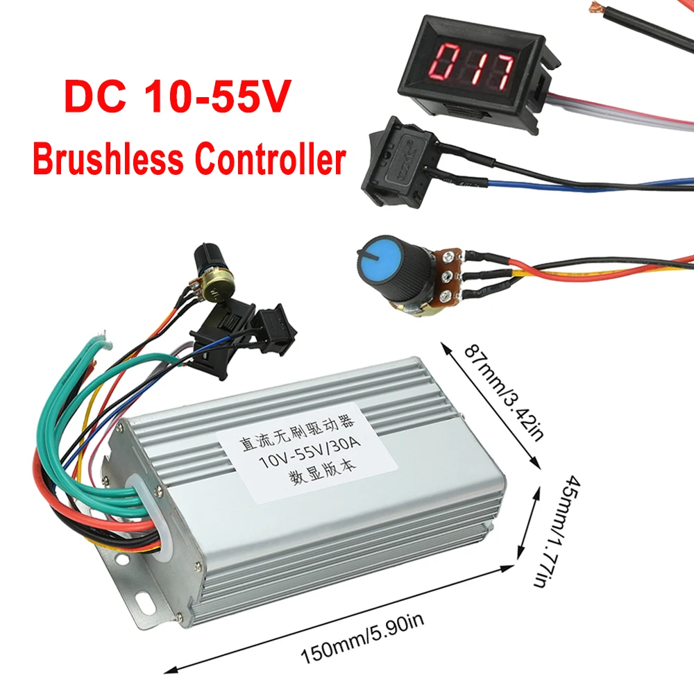 30A DC 10-55V бесщеточный контроллер двигателя трехфазный бесщеточный ESC цифровой дисплей плата регулятора скорости для проектов DIY 
30A DC 10-55V бесщеточный контроллер двигателя трехфазный бесщеточный ESC цифровой дисплей плата регулятора скорости для проектов DIY