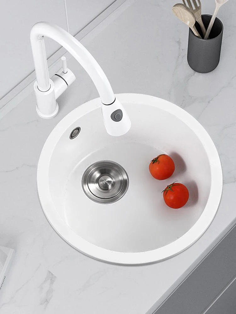 Round white quartz stone sink, size, single sink, under the table, kitchen sink, dish basin
Round white quartz stone sink, size, single sink, under the table, kitchen sink, dish basin