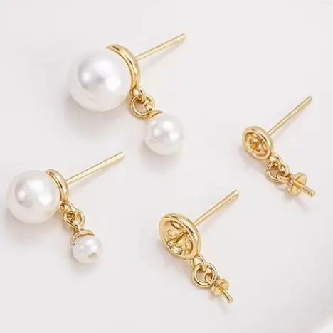 14K Gold-Plated Sheep's Eye Ear Studs 925 Silver Needle DIY Hand-Glued Pearl Earrings Half-Hole Bead Support Jewelry Accessory
14K Gold-Plated Sheep's Eye Ear Studs 925 Silver Needle DIY Hand-Glued Pearl Earrings Half-Hole Bead Support Jewelry Accessory
