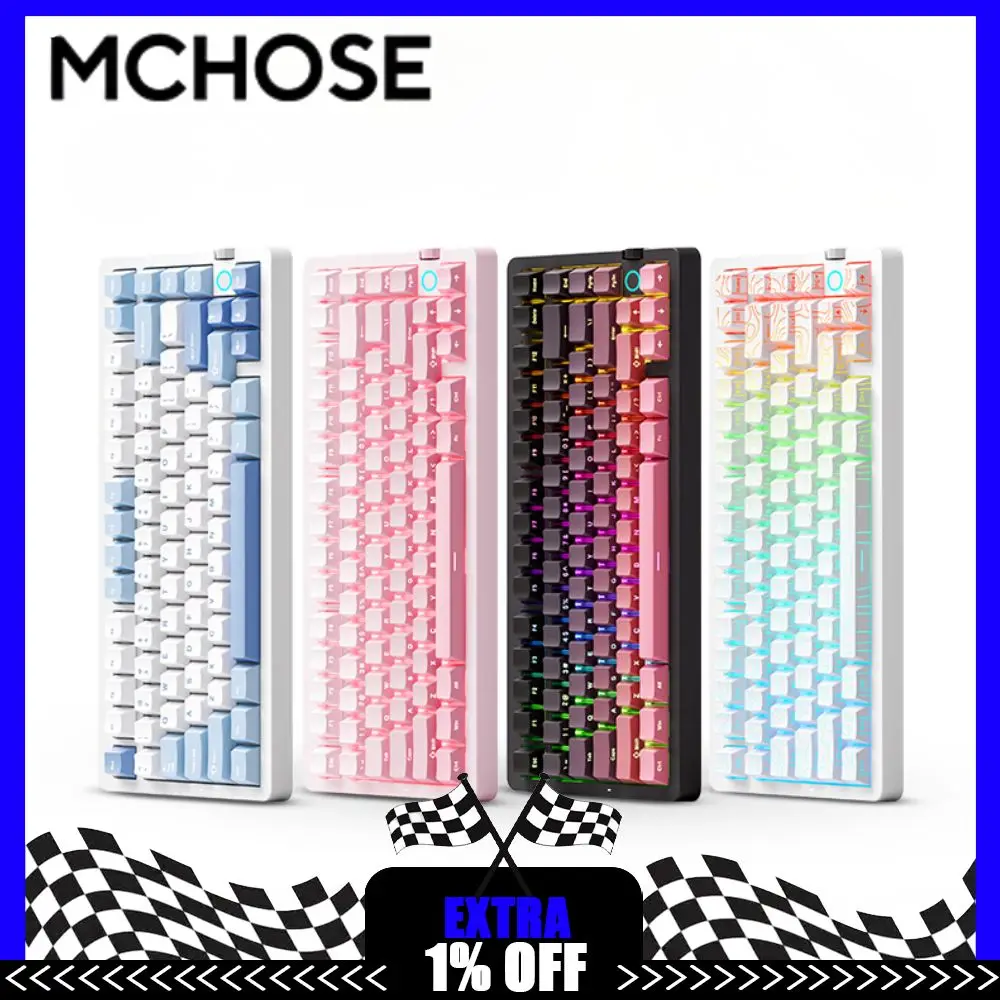 MCHOSE G75 V2 Механическая клавиатура 3 режима Беспроводная связь 75% раскладка Прокладка Монтаж 5 слоев Демпфирование RGB Подсветка Трехрежимный с возможностью горячей замены
MCHOSE G75 V2 Механическая клавиатура 3 режима Беспроводная связь 75% раскладка Прокладка Монтаж 5 слоев Демпфирование RGB Подсветка Трехрежимный с возможностью горячей замены