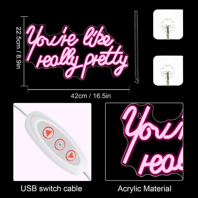 You Really Like Pretty Neon LED Pink Wall Decoration Light USB Powered for Home Bedroom Wedding Party Background Decoration Gift
You Really Like Pretty Neon LED Pink Wall Decoration Light USB Powered for Home Bedroom Wedding Party Background Decoration Gift