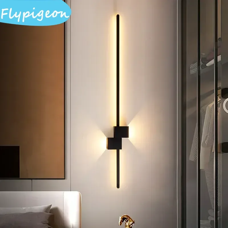 Nordic Modern Long LED Wall Lamp Black Simple Design Wall Lights for Living Room Bedroom Bedside Aisle Corridor Home Hotel Decor
Nordic Modern Long LED Wall Lamp Black Simple Design Wall Lights for Living Room Bedroom Bedside Aisle Corridor Home Hotel Decor