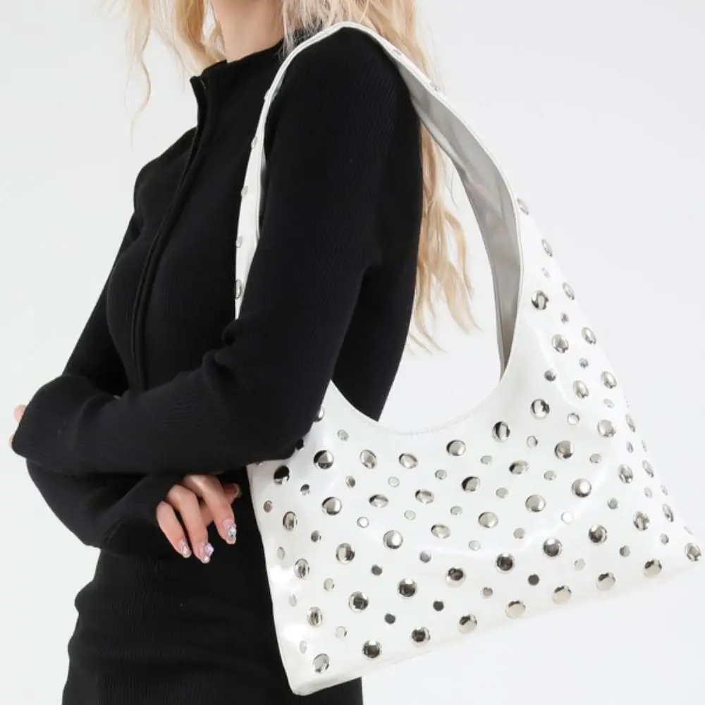 Fashion Metal Stud Rivet Shoulder Bag Punk Style Sweet Cool Underarm Bag Spicy Girl Handbag Y2k Underarm Bag Lady
Fashion Metal Stud Rivet Shoulder Bag Punk Style Sweet Cool Underarm Bag Spicy Girl Handbag Y2k Underarm Bag Lady