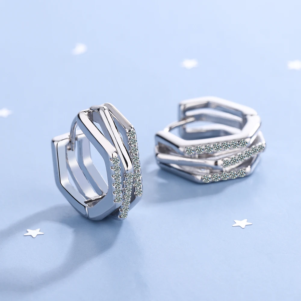 Real 925 Sterling Silver Zircon Multi-layer Irregular Line Hoop Earrings Huggies For Women Classic Fine Jewelry Accessories
Real 925 Sterling Silver Zircon Multi-layer Irregular Line Hoop Earrings Huggies For Women Classic Fine Jewelry Accessories