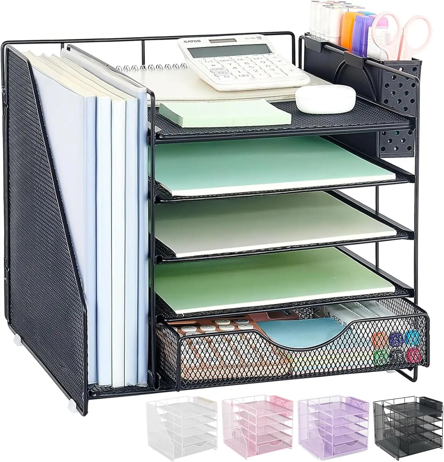 5-Tier Desk Organizer with Drawer, Pen Holder & File Tray for Office Workspace
5-Tier Desk Organizer with Drawer, Pen Holder & File Tray for Office Workspace