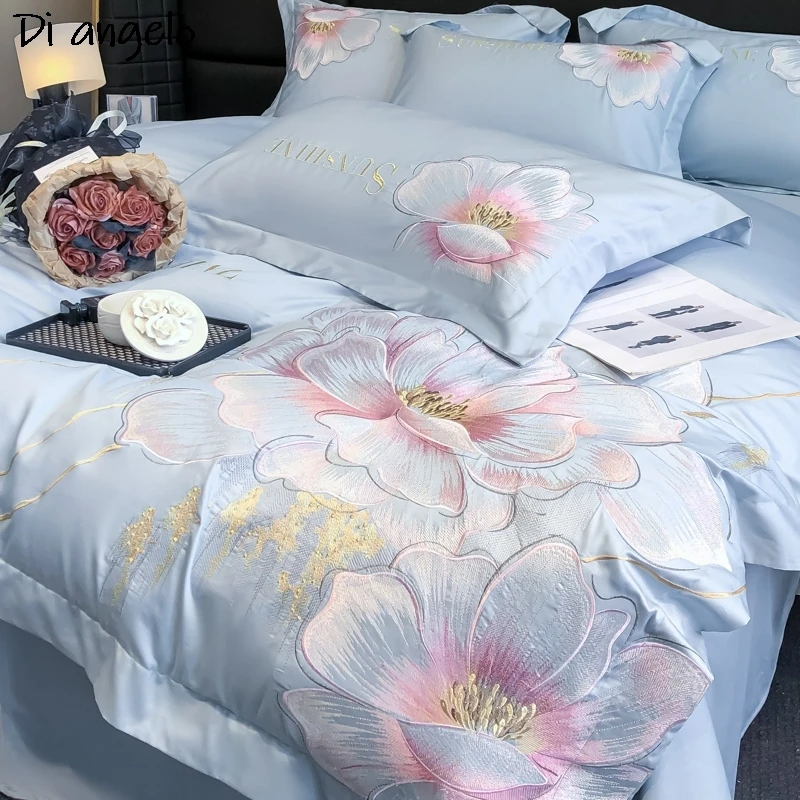 500TC Luxury Egyptian Cotton Bedding Set Flower Embroidery Queen King Duvet Cover Bed Sheet Pillowcase Flat Sheet RU Europe #/L
500TC Luxury Egyptian Cotton Bedding Set Flower Embroidery Queen King Duvet Cover Bed Sheet Pillowcase Flat Sheet RU Europe #/L