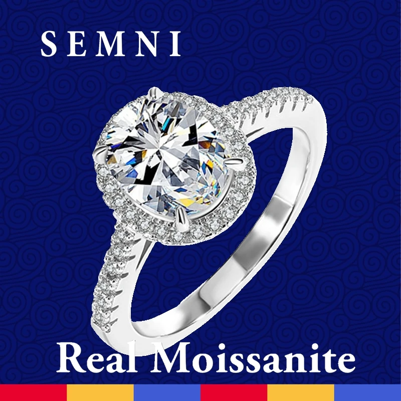 SEMNI 2.0CT Moissanite Diamond Oval Ring for Women 925 Sterling Silver Engagement Promise Band Fine Jewel Forever Lover's Gift
SEMNI 2.0CT Moissanite Diamond Oval Ring for Women 925 Sterling Silver Engagement Promise Band Fine Jewel Forever Lover's Gift