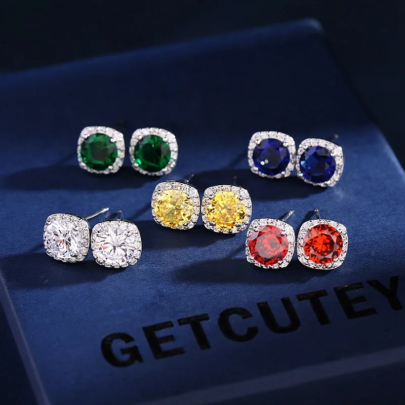 Japanese and Korean Micro Inlaid Simple Colorful Multicolor Zircon Elegant 925 Silver Needle Earrings Geometric
Japanese and Korean Micro Inlaid Simple Colorful Multicolor Zircon Elegant 925 Silver Needle Earrings Geometric